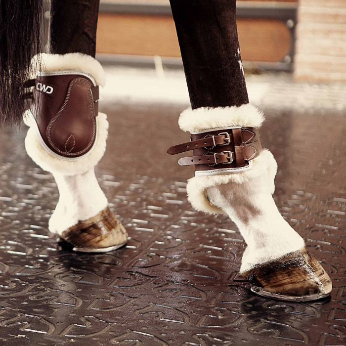 Protège boulets ouverts boucle imitation mouton