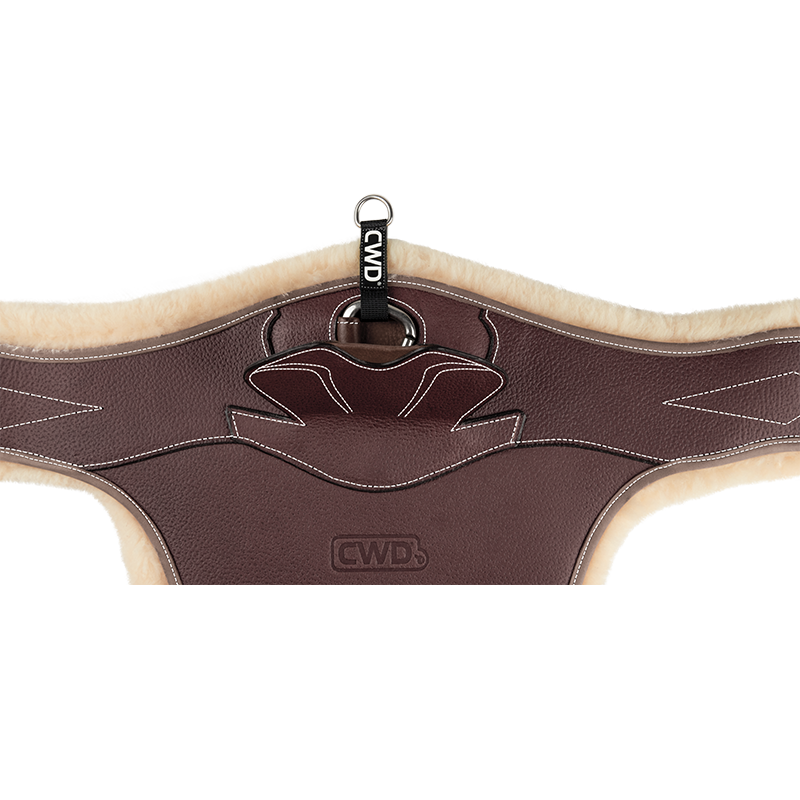 Belly guard girth with removable artificial sheepskin lining