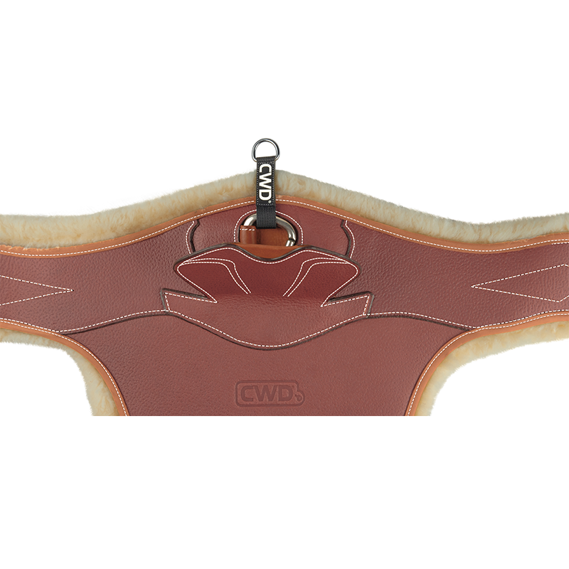 Belly guard girth with removable artificial sheepskin lining