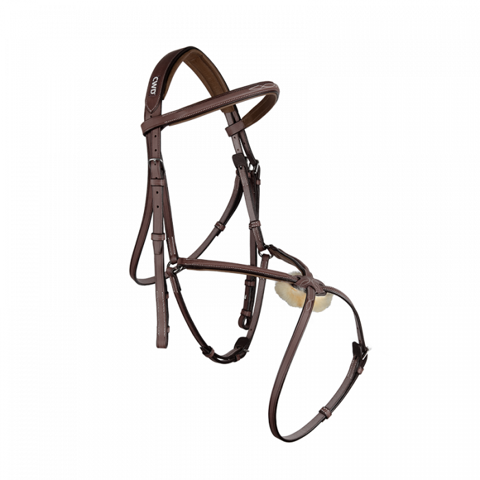 Raised figure 8 noseband bridle with fancy stitching
