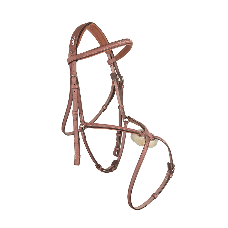 PFIFF Fascia Per Testa A Catena Per Cavallo – Briglia Inglese Con Cinghie, Colore Bianco/nero, Taglia Warmblut (Full)