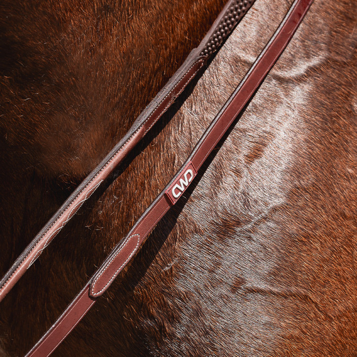 Raised slim reins with fancy stiching