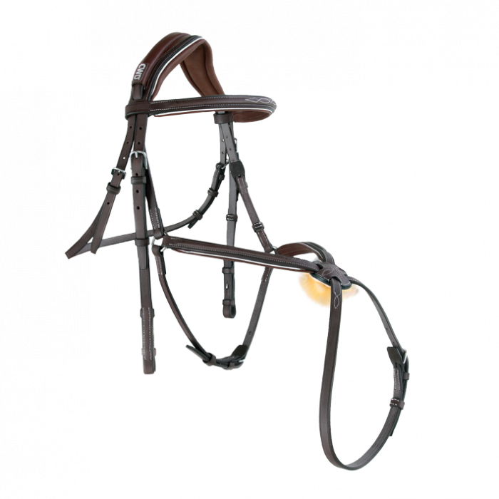 Anatomischer Trensenzaum mit mexikanischem Reithalfter und Kontrastnaht Sport Color