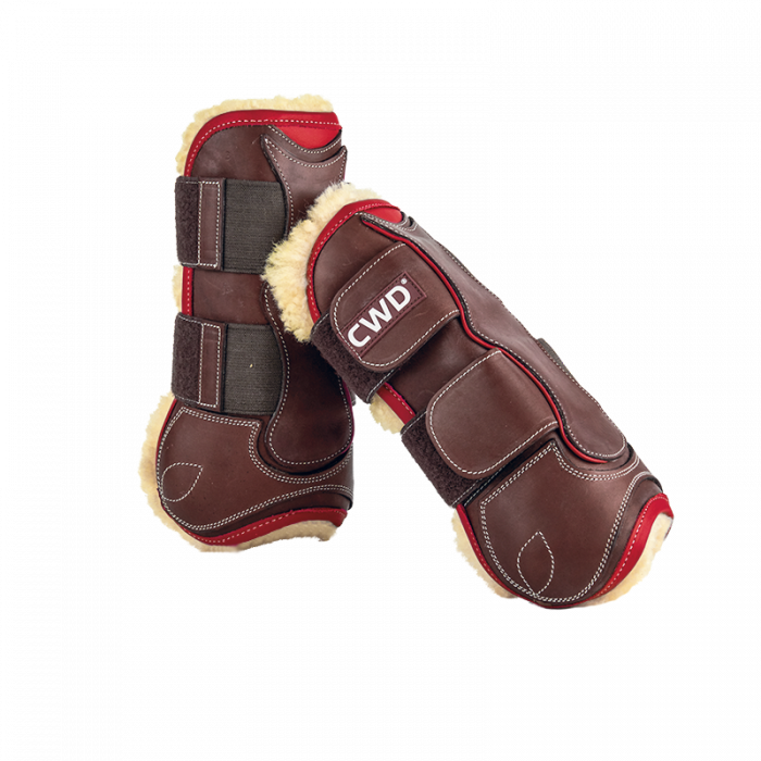Sport Color velcro tendon boots with sheepskin lining
