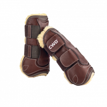 Velcro tendon boots with sheepskin 