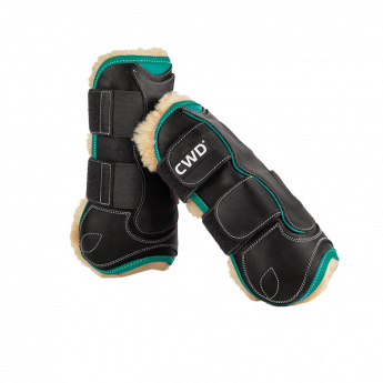 Velcro tendon boots with sheepskin 