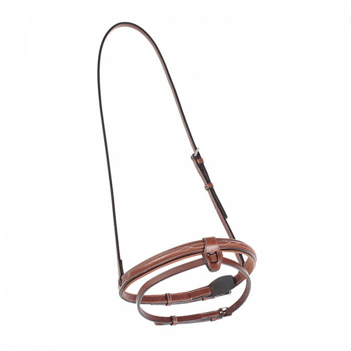 Raised French noseband with stitching