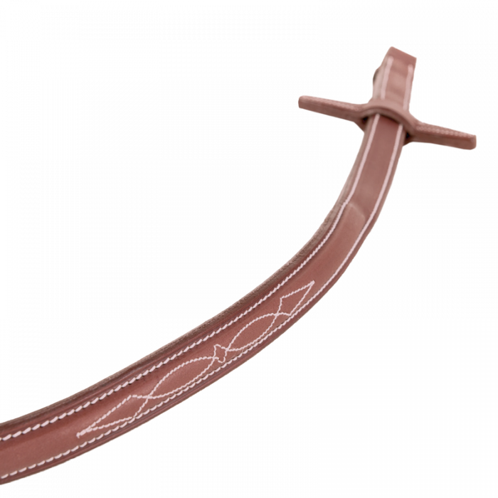 Raised leather reins with fancy stitching - Factory second