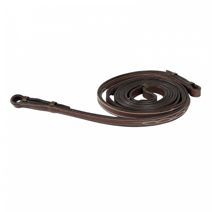 Raised dressage contact reins with fancy stitching - Factory second