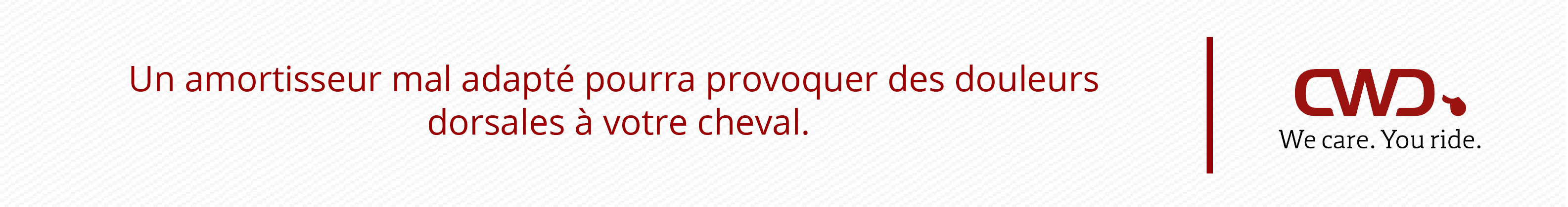 Un amortisseur mal adapté pourra provoquer des douleurs dorsales à votre cheval.